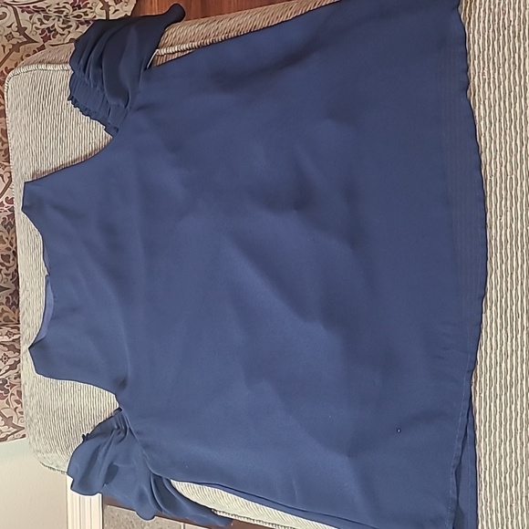 Buckle Black Cold Shoulder Blouse - Picture 12 of 13